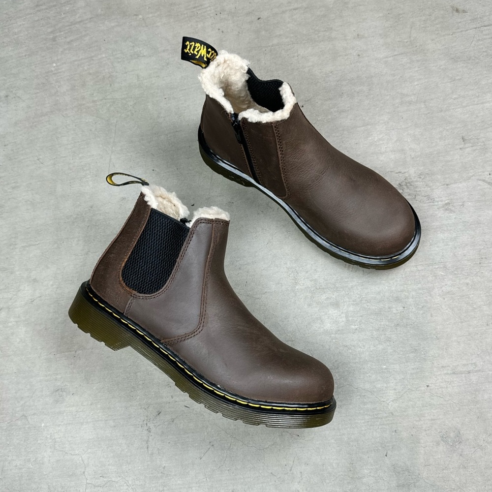 DR. MARTENS NWOB Leonore Chelsea Brown Leather Boots - Picture 7 of 10